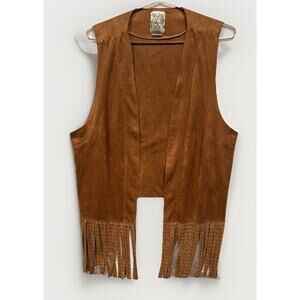 Brown Suede Fringe Vest